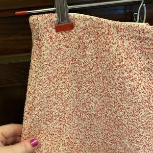 Ann Taylor stretch nubby jacquard white and red skirt - size 6
